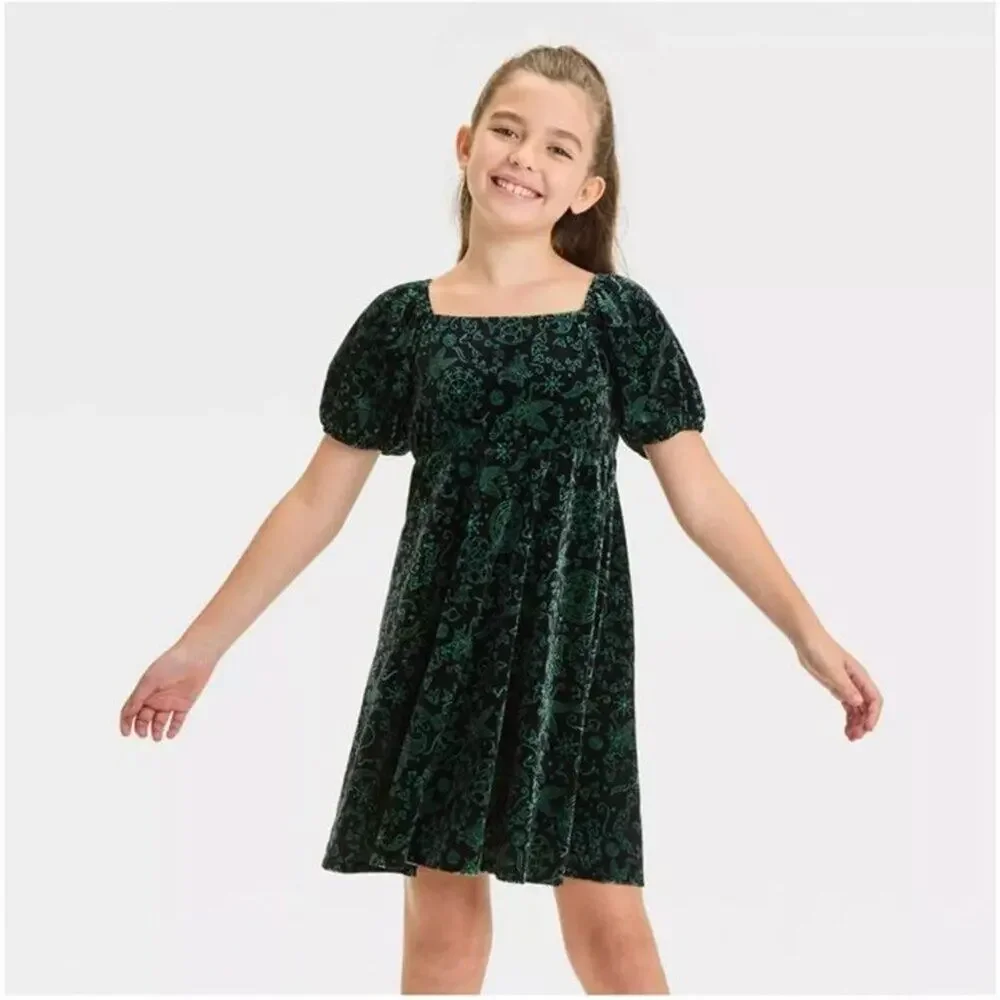Wicked Collection Girl's Elphaba Velvet Dress Paul Tazewell Halloween Costume